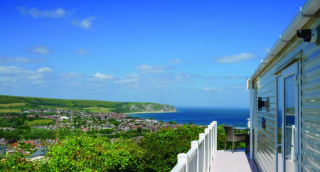 Caravan with view of Swanage
